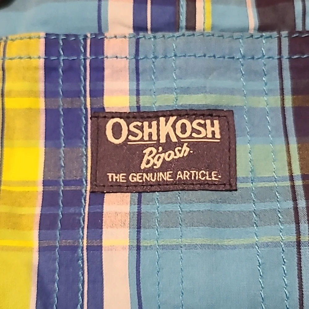 OshKosh B'gosh NWT Blue Plaid Kids Overalls - 12 Months